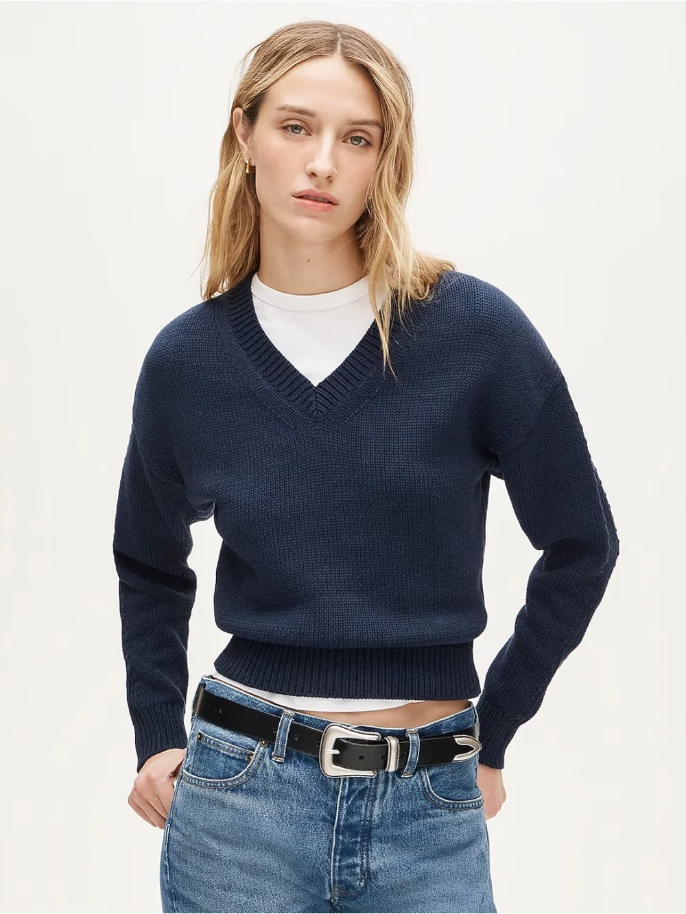 J. Crew Cotton-Blend V-neck pullover sweater size M.